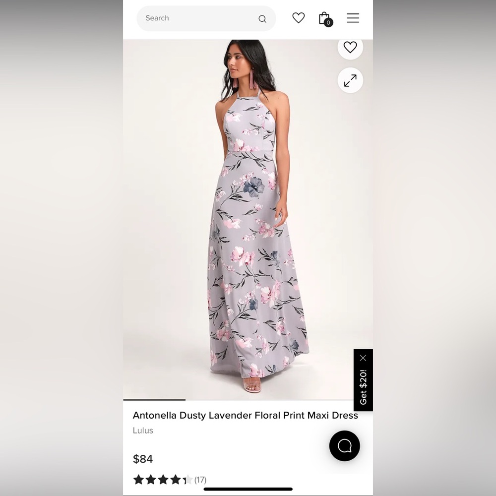 Lulus Antonella Dusty Lavender Floral Print Maxi Dress